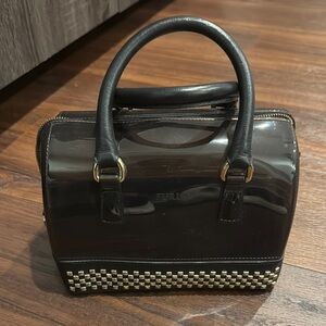 Furla Black and Gold Satchel